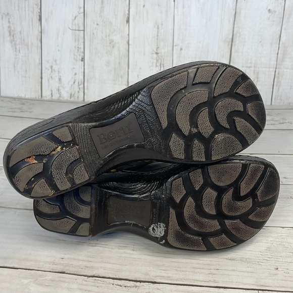 Born Brown Leather Studded Clogs - Picture 7 of 11